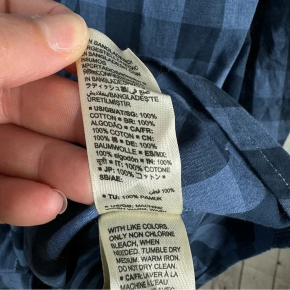 Goodthreads Blue Plaid Casual Long Sleeve Button Down Shirt Size Large - Picture 8 of 8